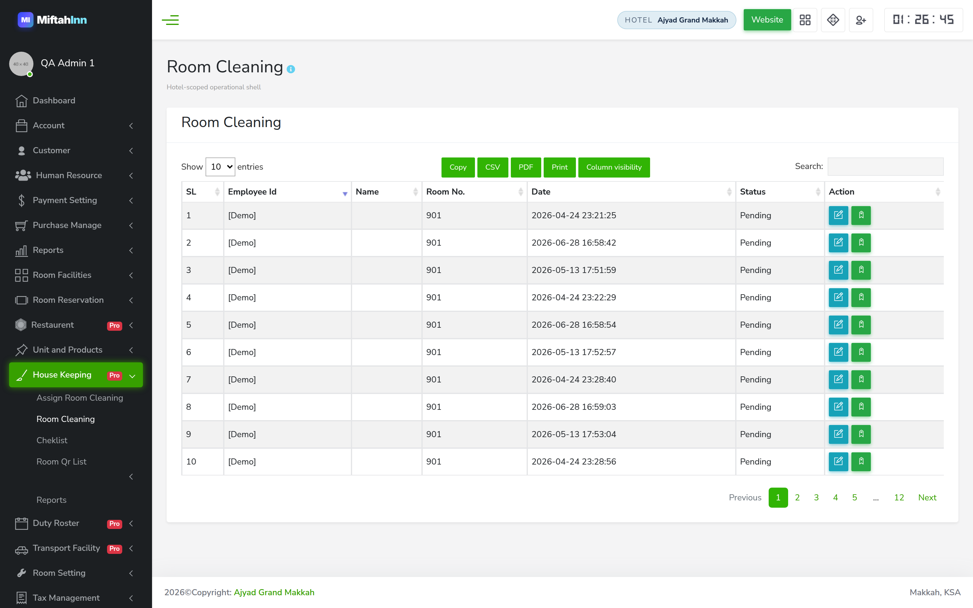 Housekeeping &amp; inventory that keep rooms ready