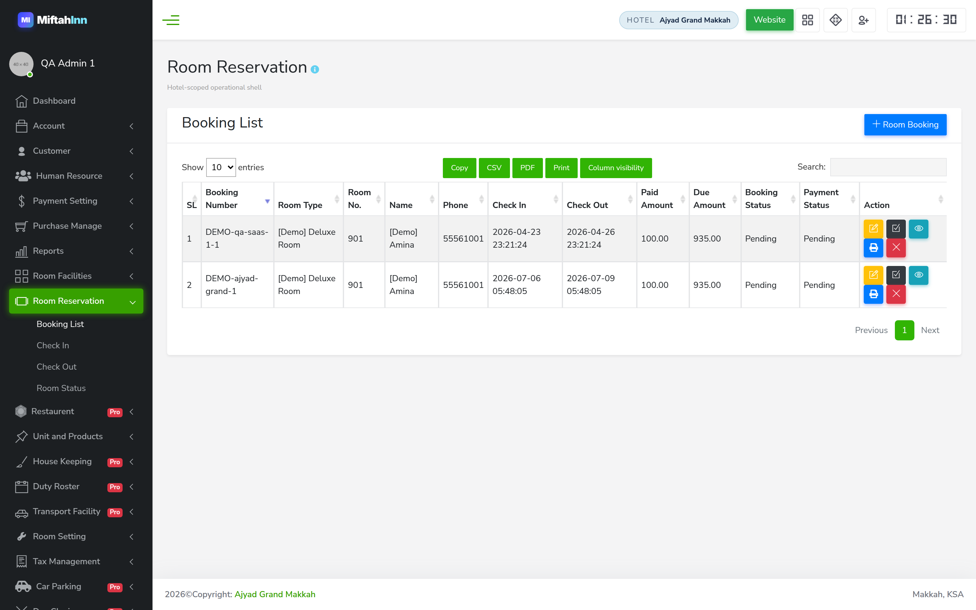 Reservations &amp; front desk that never miss a booking