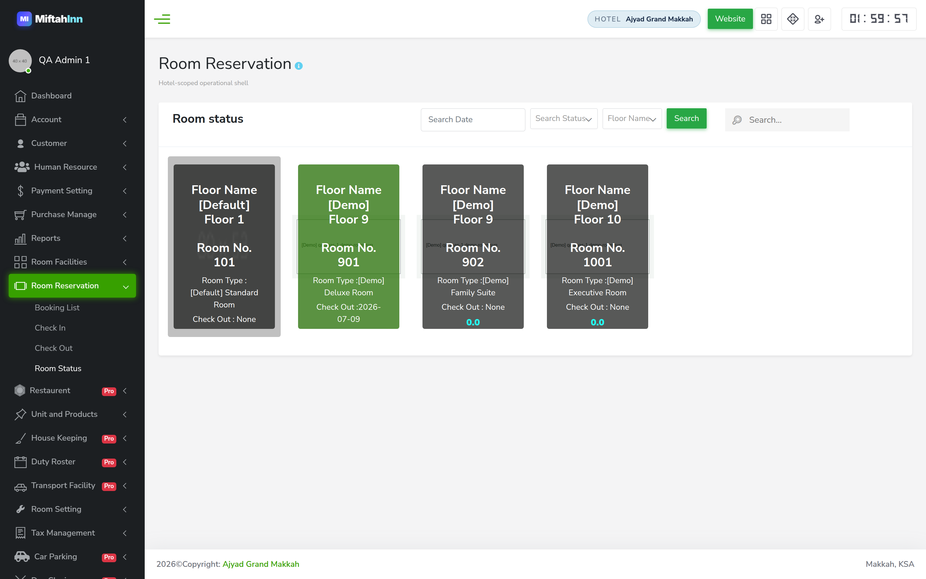 Every hotel workflow stays connected from room setup to settlement.